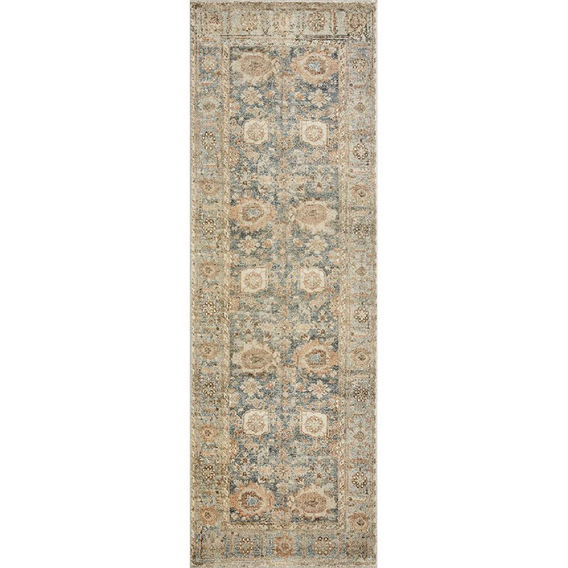 Gray Rectangular Synthetic Oriental Runner Rug 2'-6" x 11'-6"