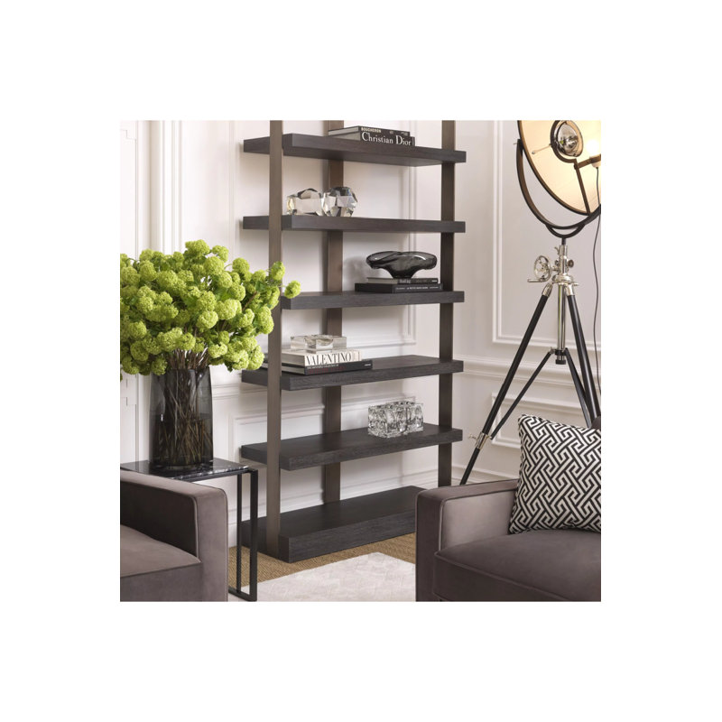 Sleek Silver Metal and Black Marble Square Accent Table