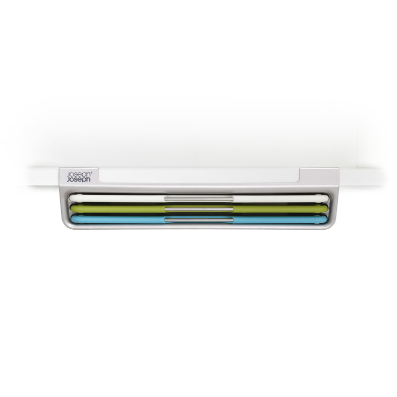 Slim White Plastic 3-Piece Under-Shelf Cutting Board Set