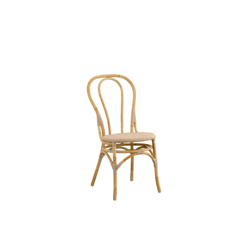 Natural Armless Outdoor Dining Chair with Cushions