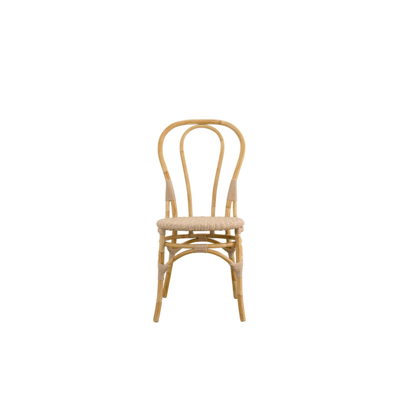 Natural Armless Outdoor Dining Chair with Cushions
