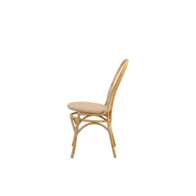 Natural Armless Outdoor Dining Chair with Cushions