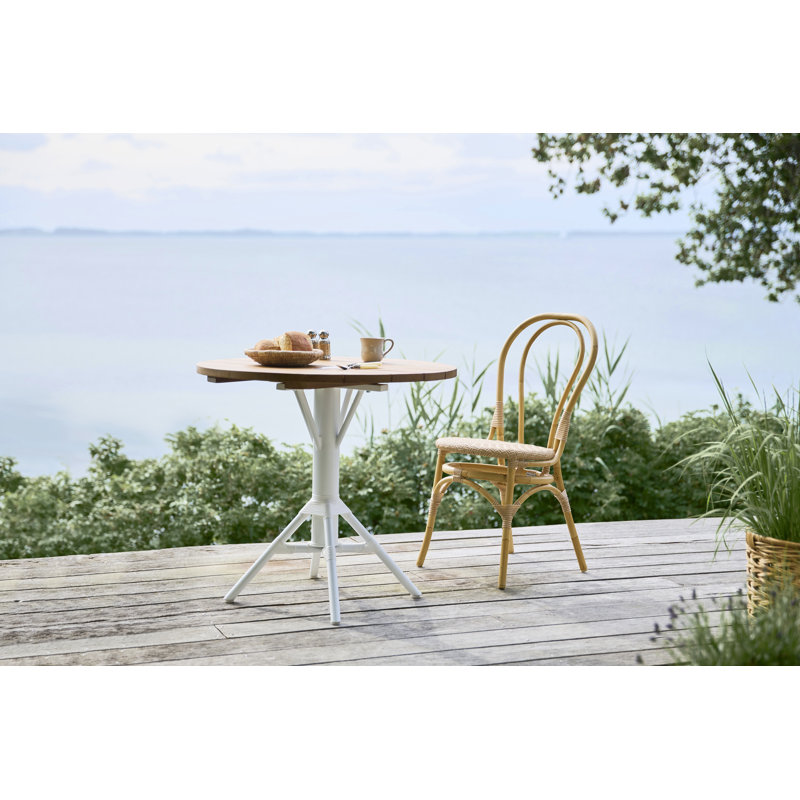 Natural Armless Outdoor Dining Chair with Cushions