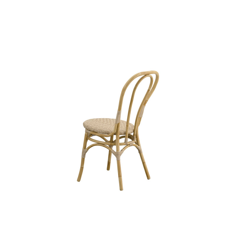 Natural Armless Outdoor Dining Chair with Cushions