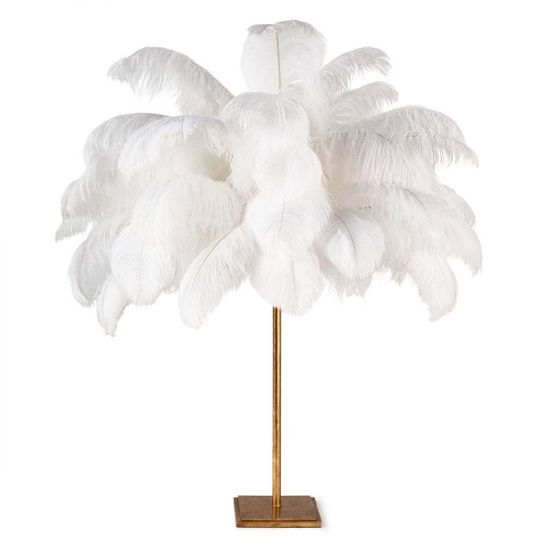 Josephine Gold Leaf Ostrich Feather 1-Light Table Lamp