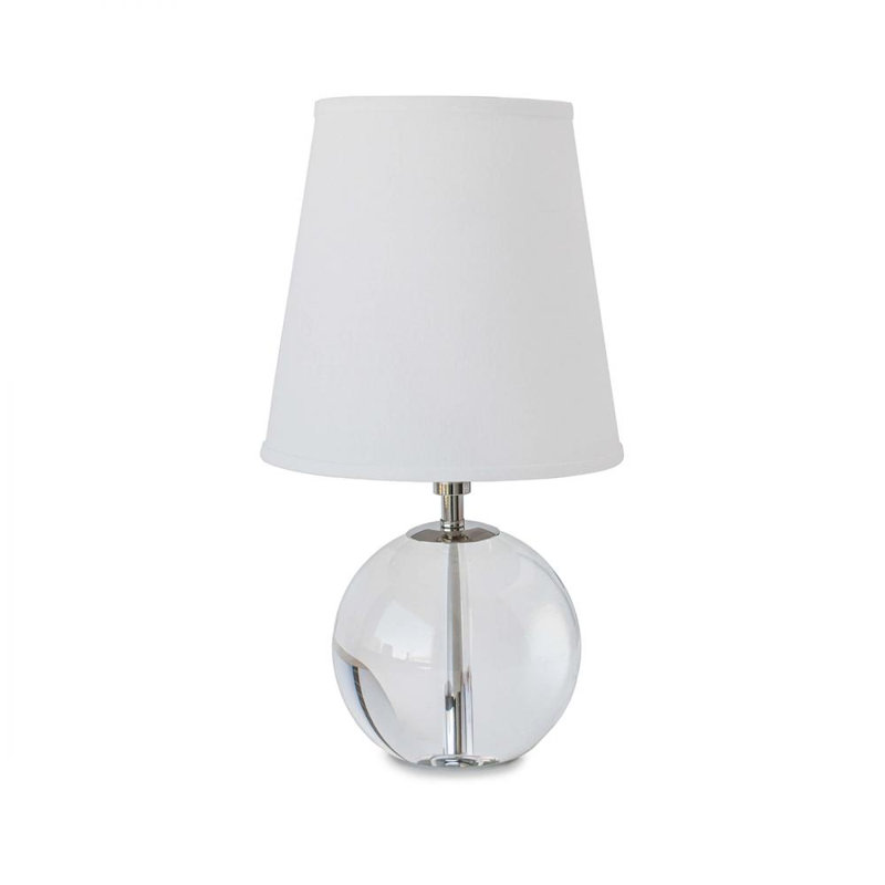 Polished Nickel and Linen Single-Light Chandelier
