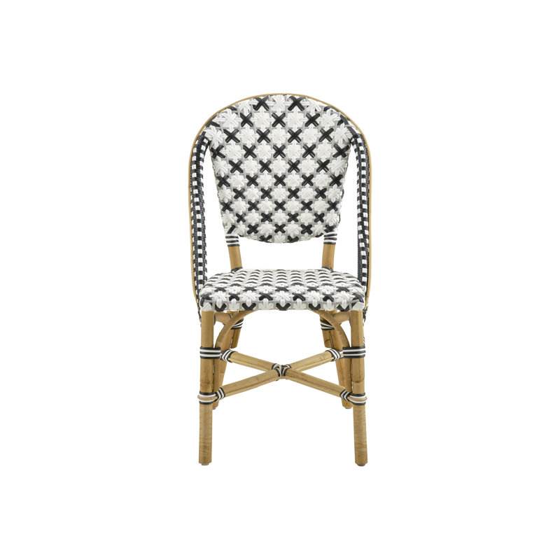 Sofie Natural Rattan Side Chair in Gray, Black, and White
