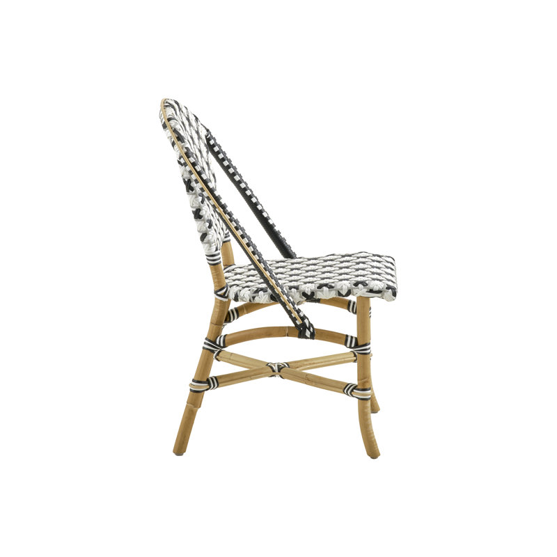 Sofie Natural Rattan Side Chair in Gray, Black, and White
