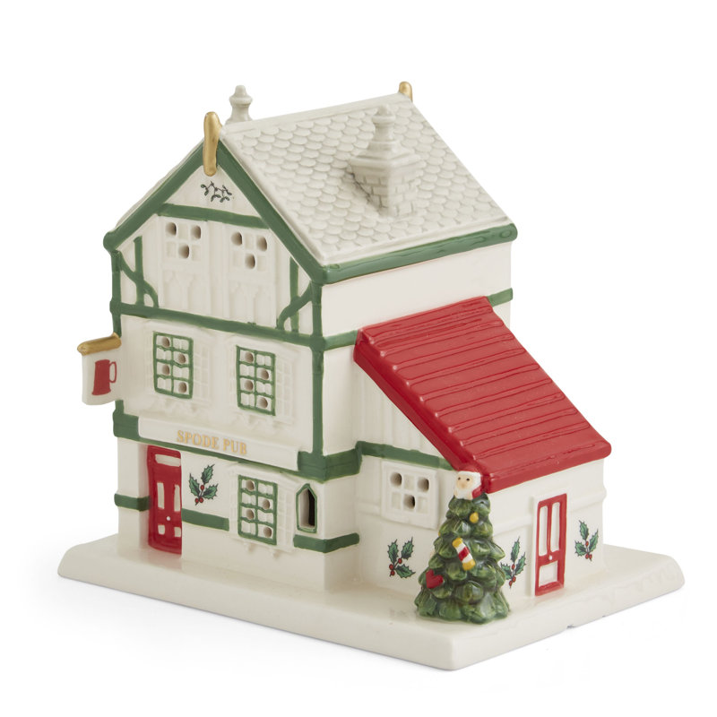Spode Christmas Tree LED Lighted Ceramic Public House