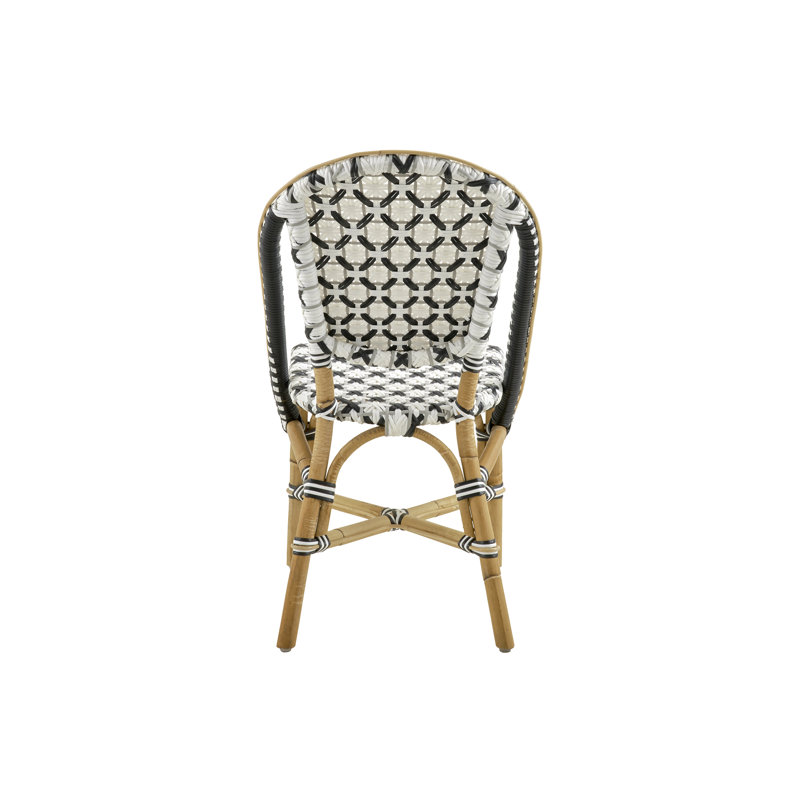 Sofie Natural Rattan Side Chair in Gray, Black, and White