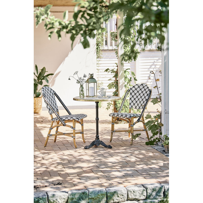 Sofie Natural Rattan Side Chair in Gray, Black, and White