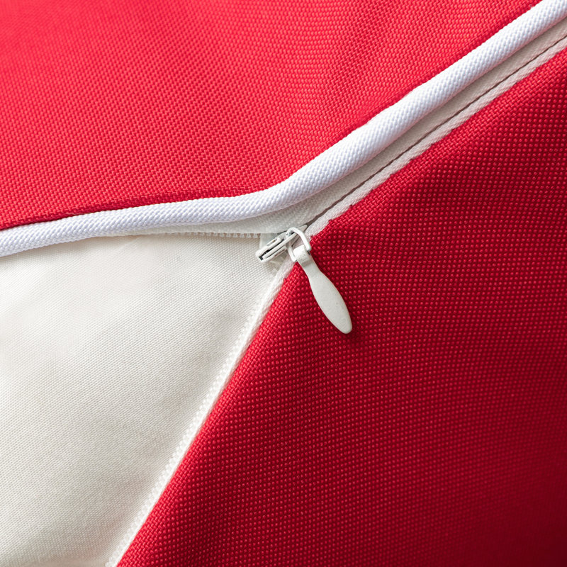 Red and White Rectangular Outdoor Throw Pillow Set