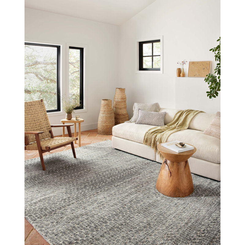 Neda Ivory Charcoal Geometric Performance Rug 8'6" x 12'