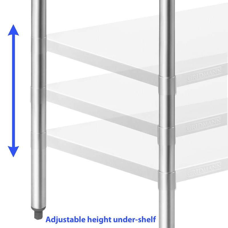 48" Long Stainless Steel Commercial Prep Station with Double Overshelf