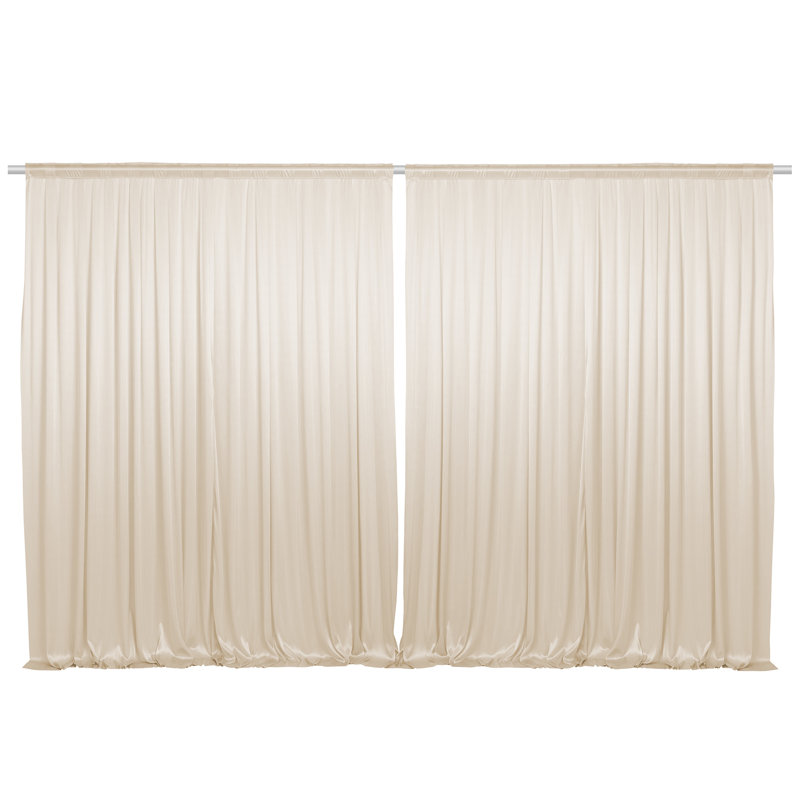 Ivory Satin Photography Backdrop Curtains, Set of 2