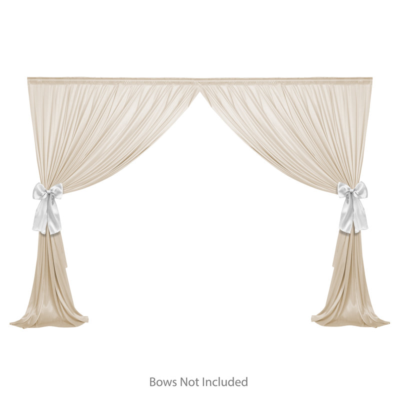Ivory Satin Photography Backdrop Curtains, Set of 2