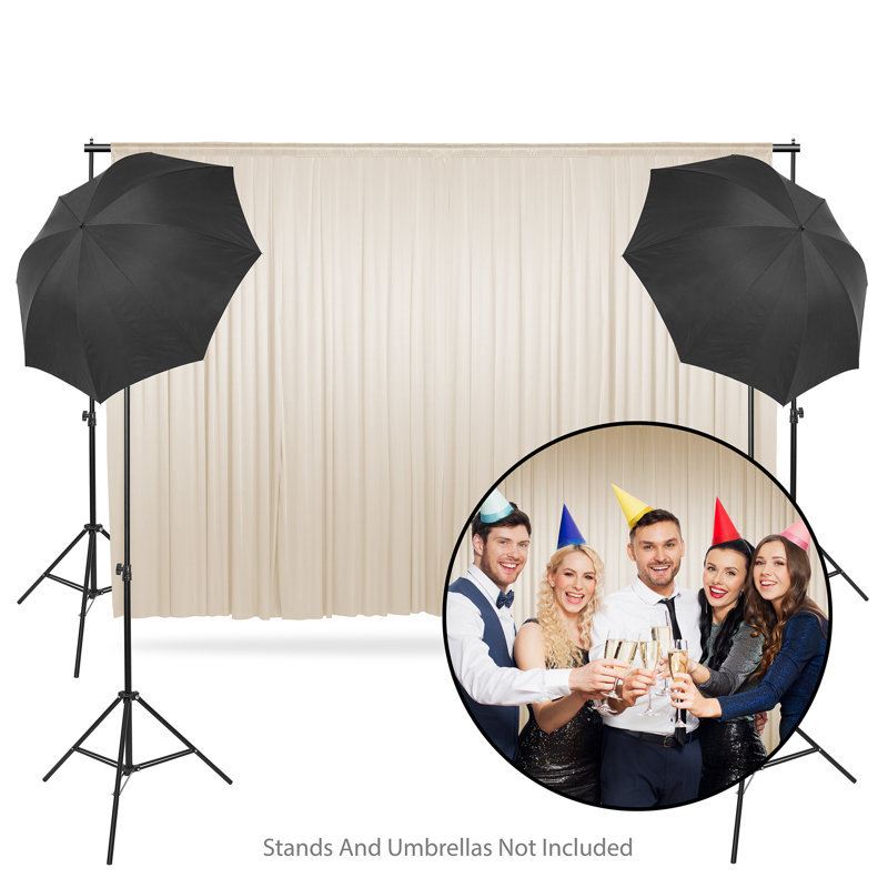 Ivory Satin Photography Backdrop Curtains, Set of 2