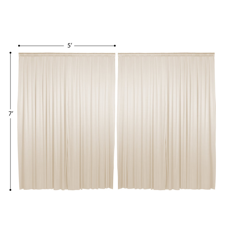 Ivory Satin Photography Backdrop Curtains, Set of 2