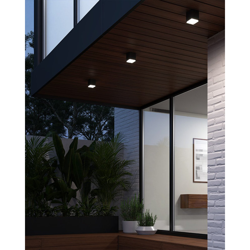 Sunset Black Glass LED Indoor/Outdoor Flush Mount