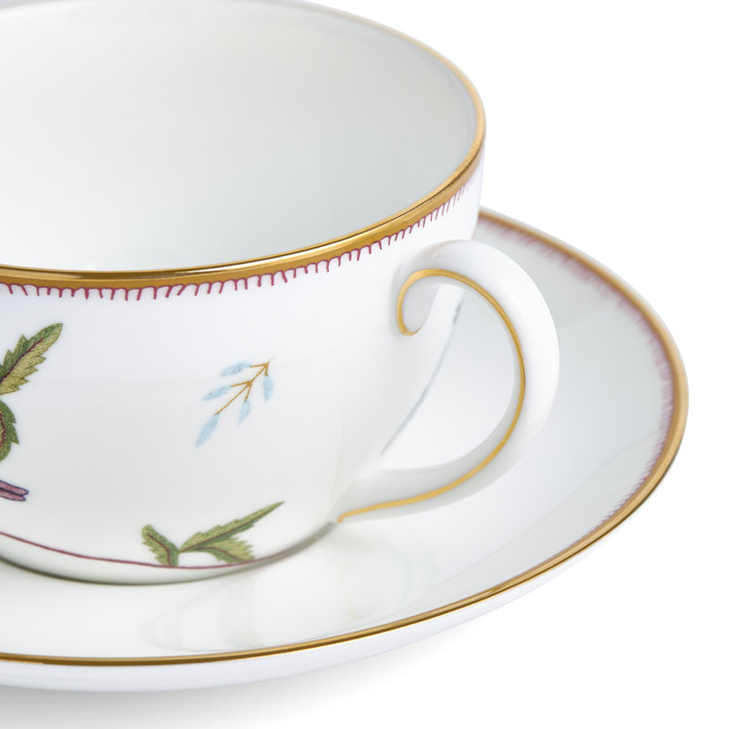 Mythical Creatures White and Gold Fine Bone China Teacup and Saucer Set