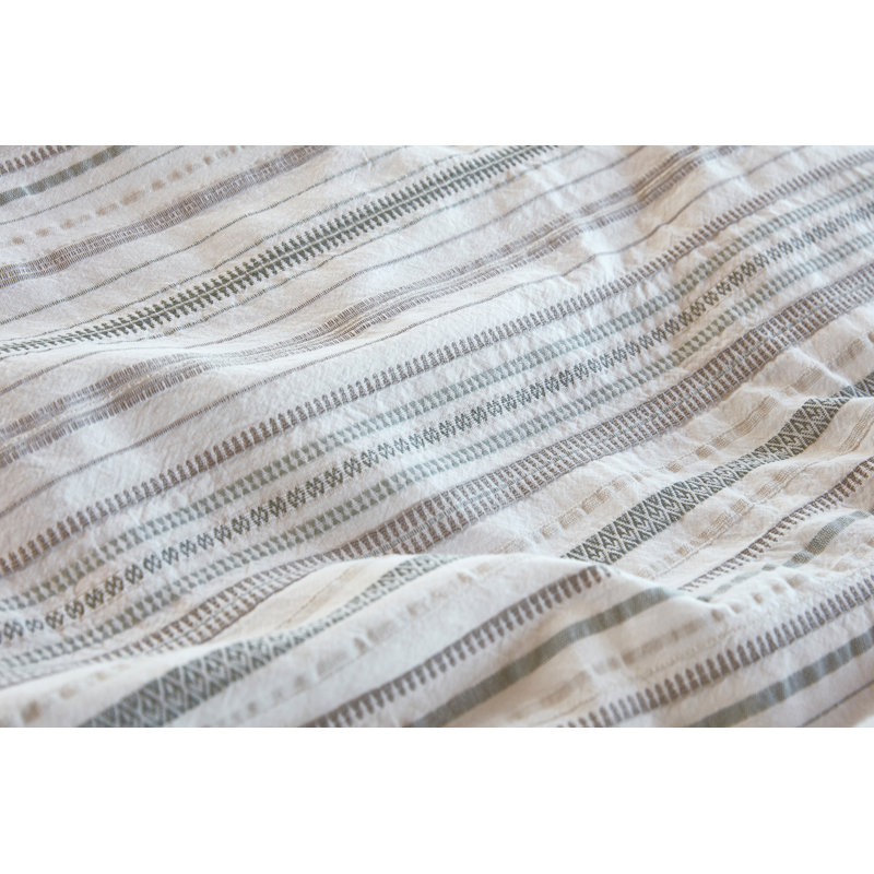 Standard Organic Cotton Gray and White Striped Pillow Sham