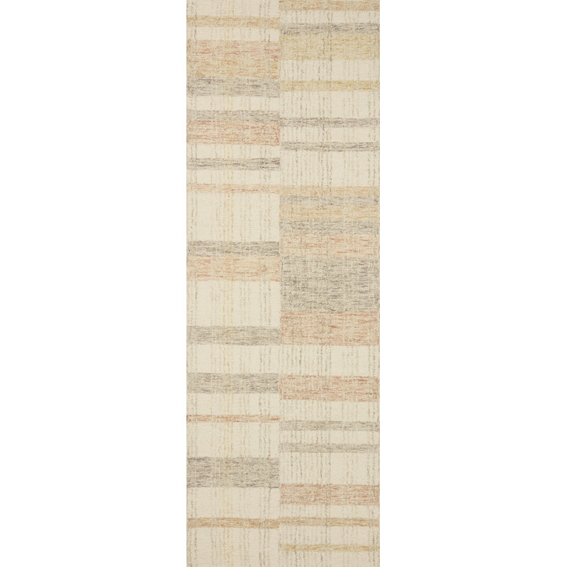 Sunny Stripe Hand-Tufted Wool Area Rug in Natural Multi - 11'6" x 15'