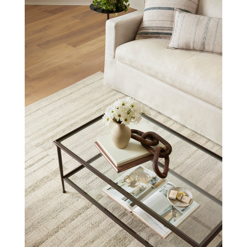 Handmade Tufted Gray Stripe Wool Area Rug, 3'6" x 5'6"
