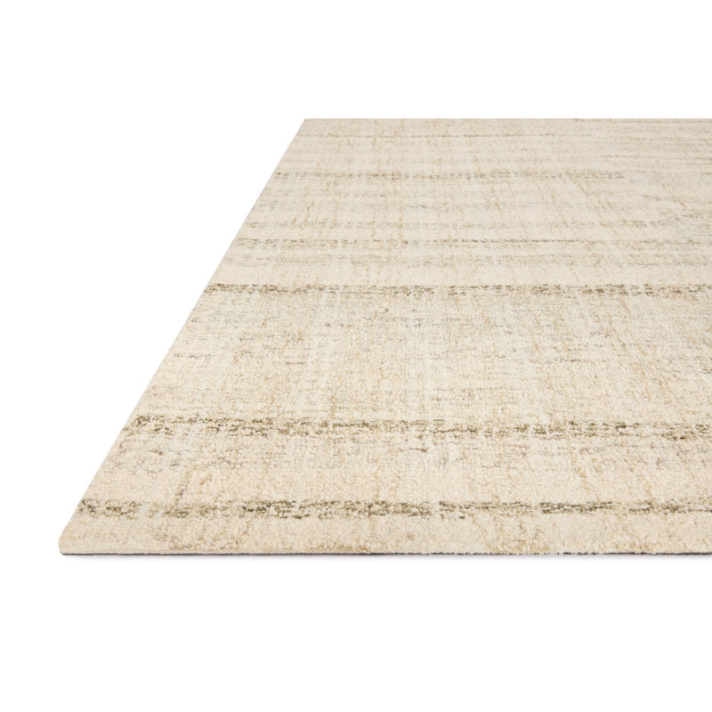 Handmade Tufted Gray Stripe Wool Area Rug, 3'6" x 5'6"