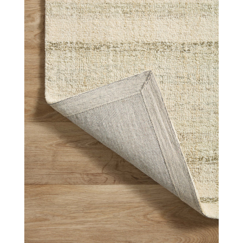 Handmade Tufted Gray Stripe Wool Area Rug, 3'6" x 5'6"