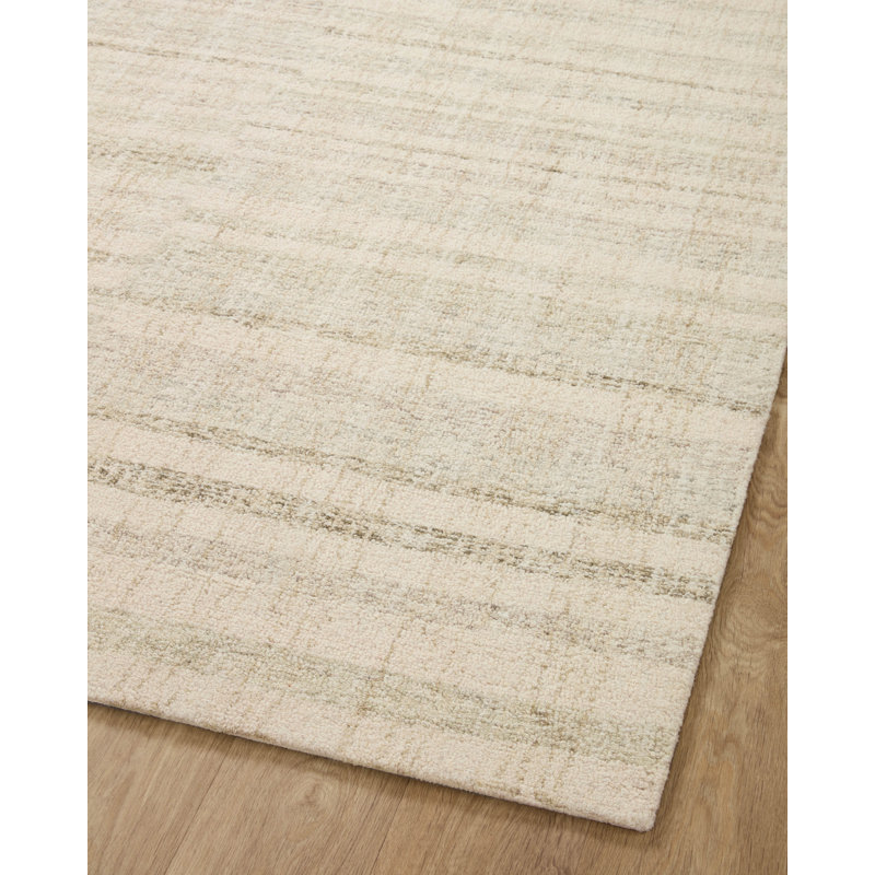 Handmade Tufted Gray Stripe Wool Area Rug, 3'6" x 5'6"