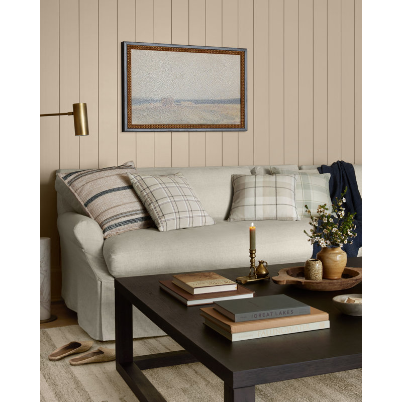 Teddy Beige and Gray Plaid 18'' x 18'' Pillow Cover