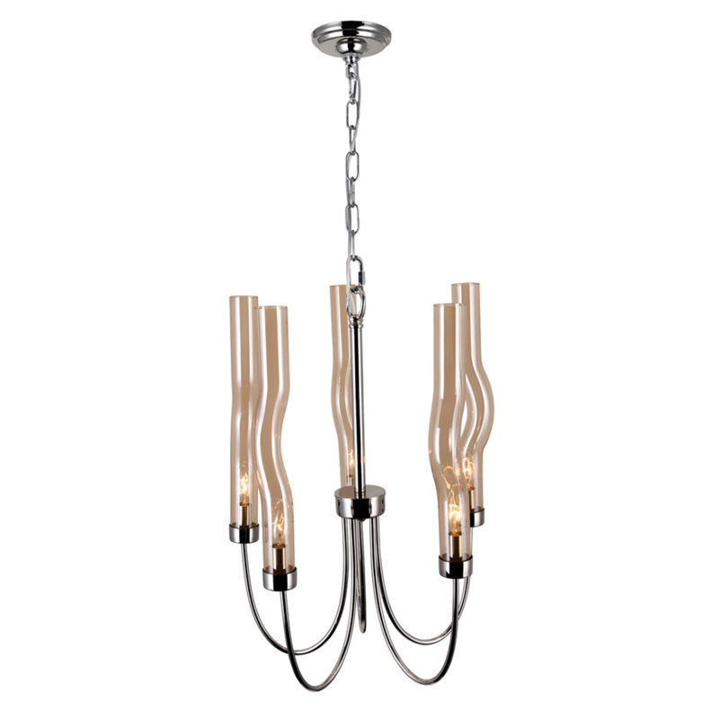 Polished Nickel 5-Light Candle Style Chandelier
