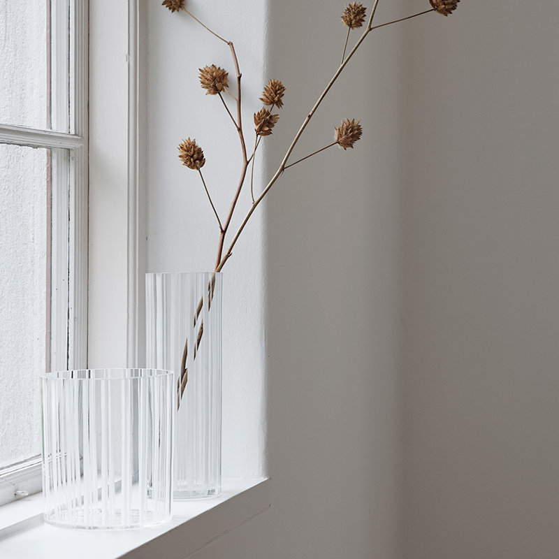 Clear Crystal Cylinder Minimalist Table Vase