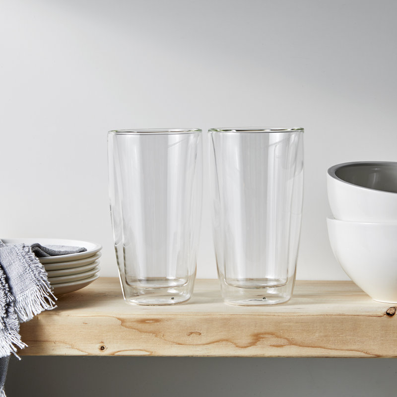 Henckels Double-Wall Clear Glass 11.8oz Latte Mug Set