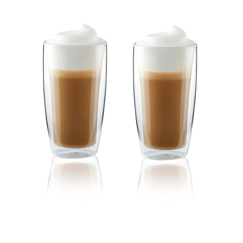 Henckels Double-Wall Clear Glass 11.8oz Latte Mug Set