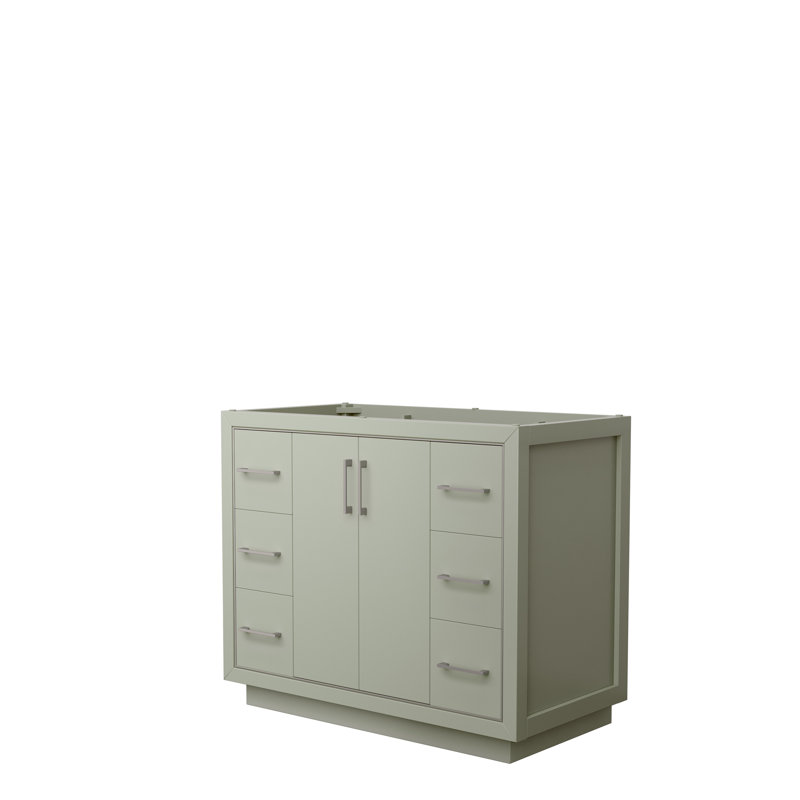 Elegant Icon 42" Light Green Single Freestanding Vanity with Metal Trim