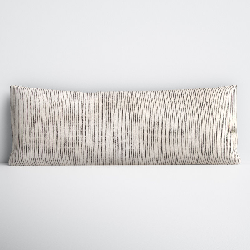 Dodson Embroidered Cotton Lumbar Pillow Cover, 14" x 40"
