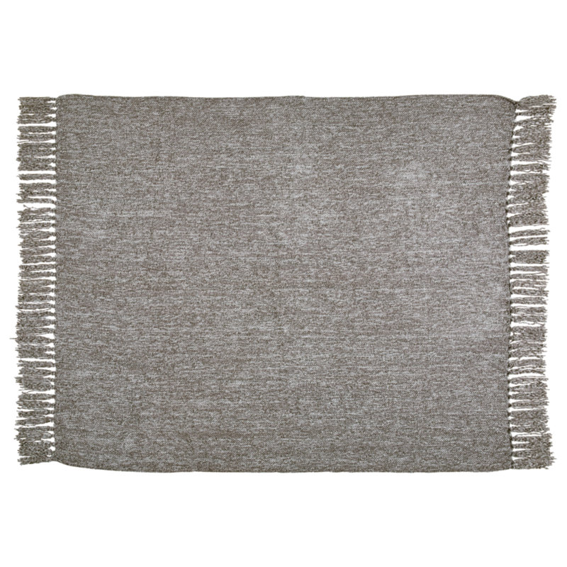 Ashley Tamish 60''x50'' Gray Woven Throw with Knotted Fringe