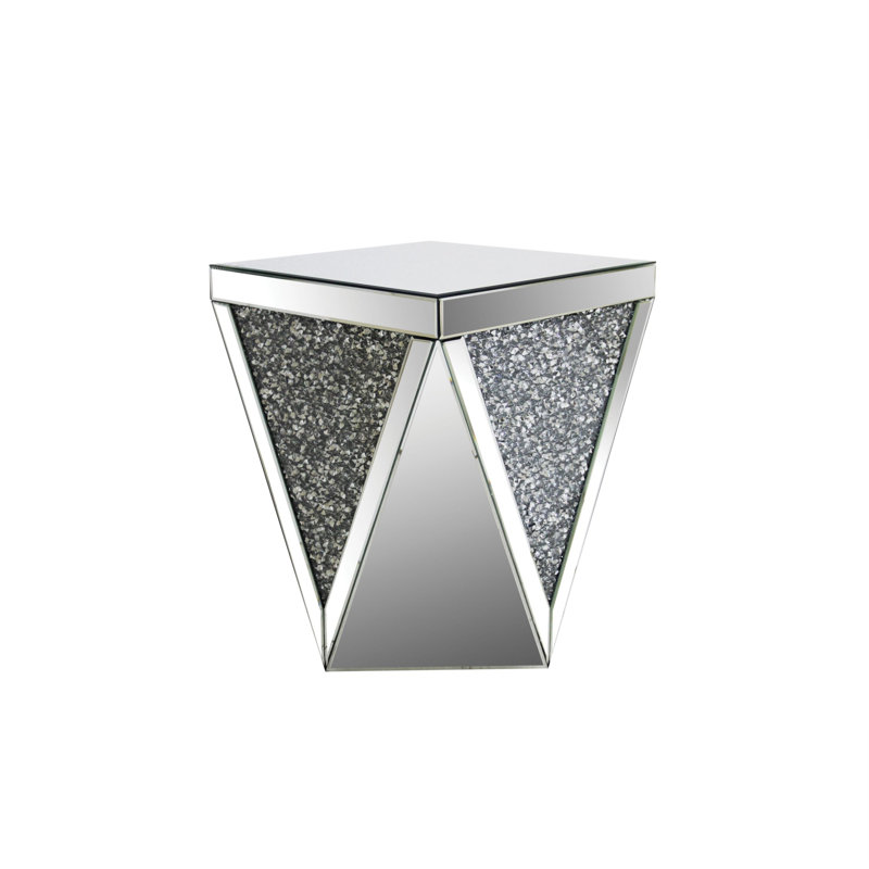 Noralie 19" Mirrored Glass and Metal End Table