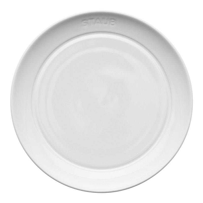 White Porcelain 4-Piece Microwave-Safe Appetizer Plate Set