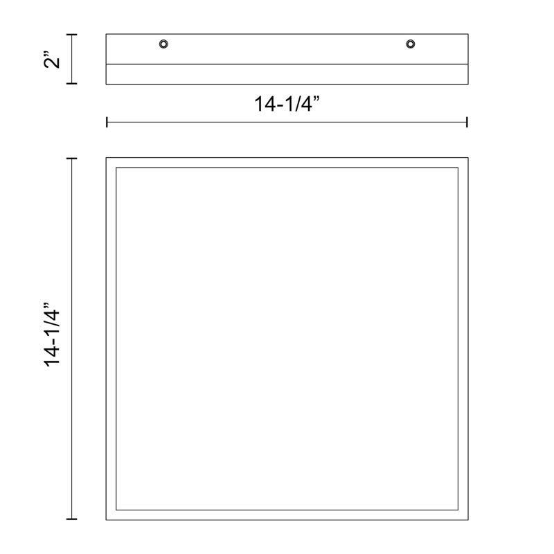 Sydney 14.25" Matte Black Frosted Glass LED Flush Mount