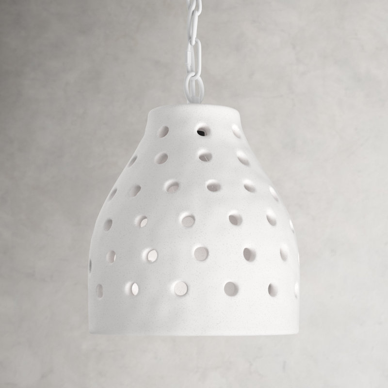 Coastal Charm Textured Matte White Ceramic Pendant Light