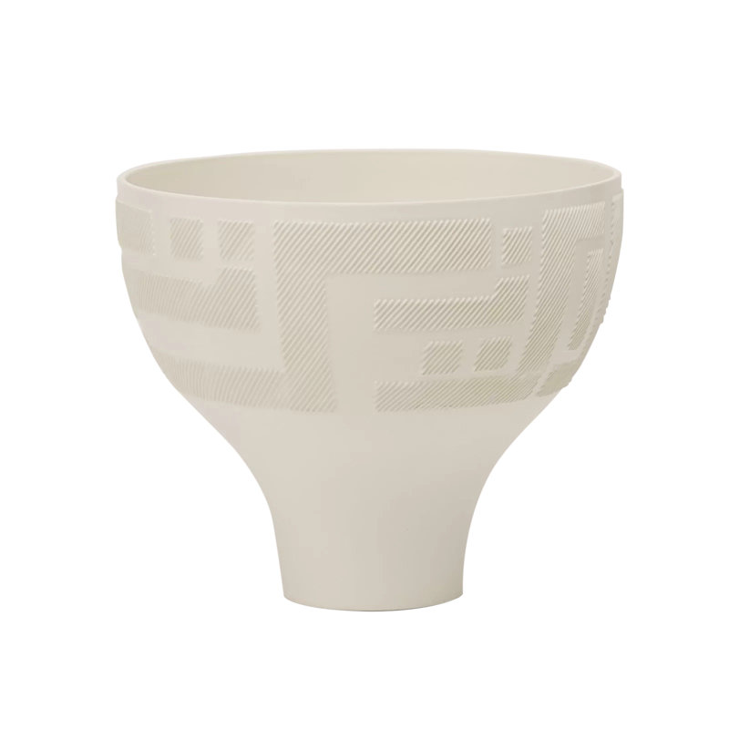 Ancestral Pueblo-Inspired Matte White Ceramic Decor Bowl