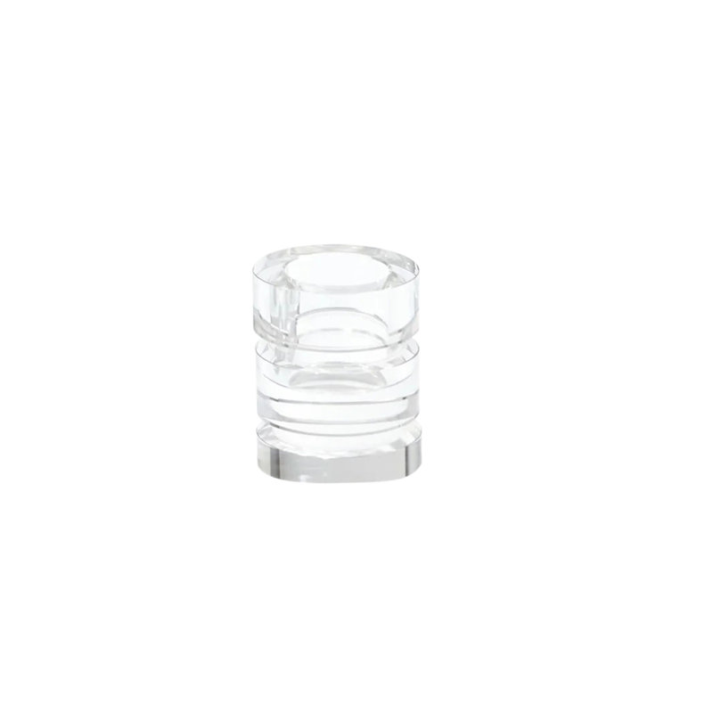 Brilliant Crystal Round Pillar Candle Holder, Small