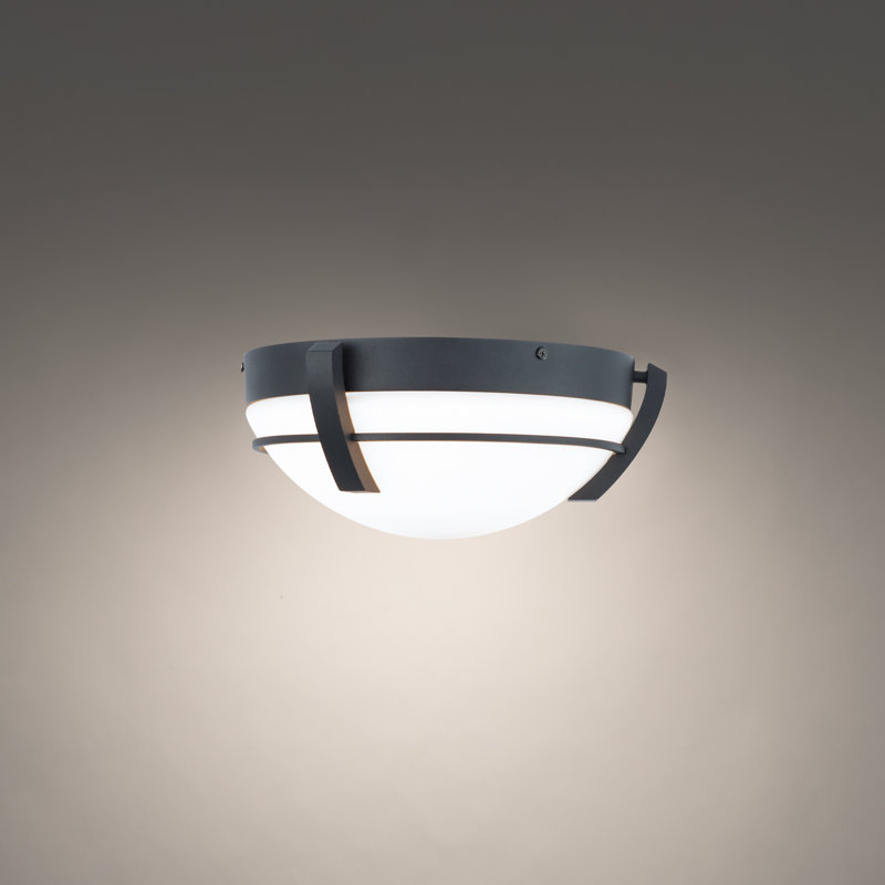 Bradbury 16" Black Opal Glass LED Contemporary Flush Mount