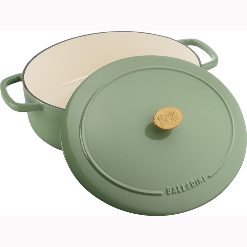 Saggio Green Enameled Cast Iron 5-qt Oval Dutch Oven