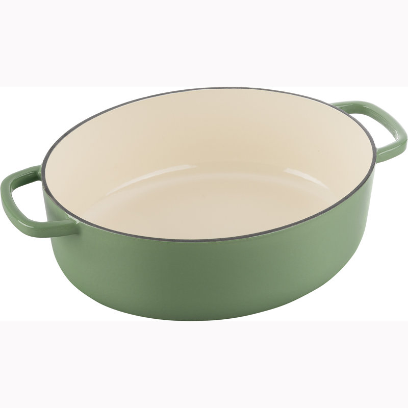 Saggio Green Enameled Cast Iron 5-qt Oval Dutch Oven