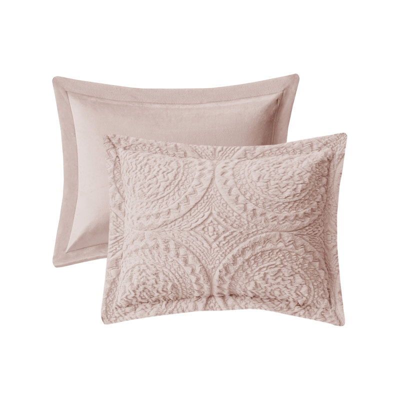 Blush Twin Microfiber Reversible Comforter Set with Shams