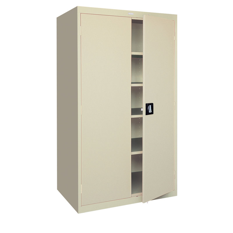Putty 72" Steel Freestanding Lockable Office Cabinet with Adjustable Shelving