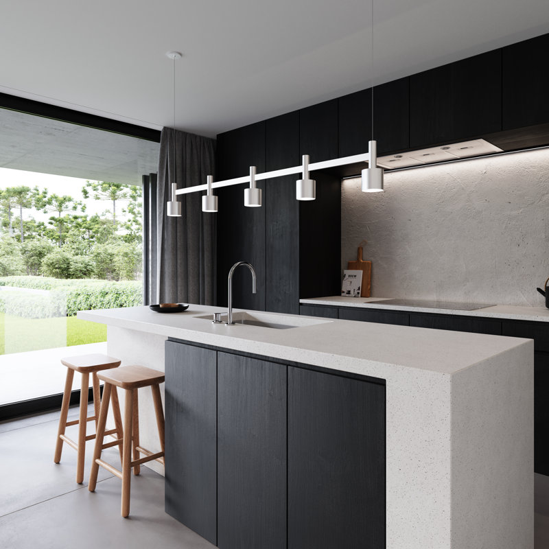 Satin Aluminum Systema Staccato 57" LED Linear Pendant Light